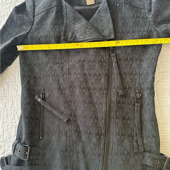 Thomas Wylde Cotton Motorcycle Style Jacket With All Over Skull Design Sz S - Picture 9 of 11